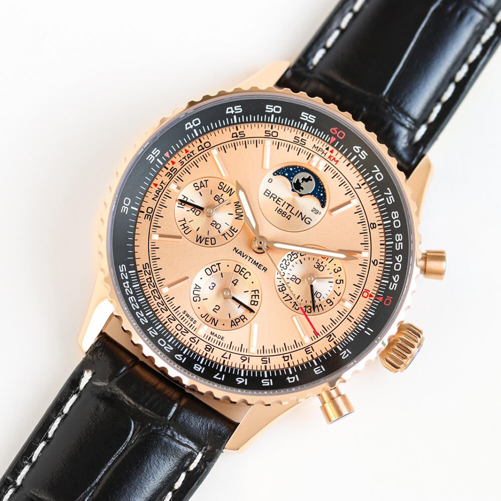 Breitling Navitimer 140th Anniversary 43mm Gold Dial Chronograph Watch