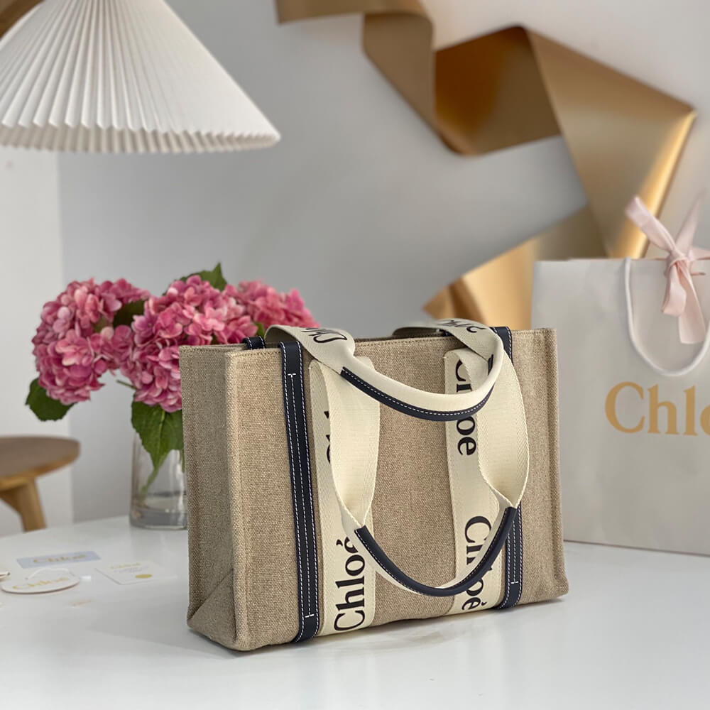 Chloe  Woody tote bag in linen