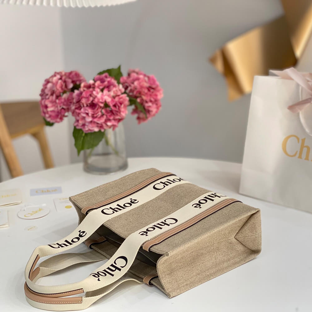 Chloe  Woody tote bag in linen