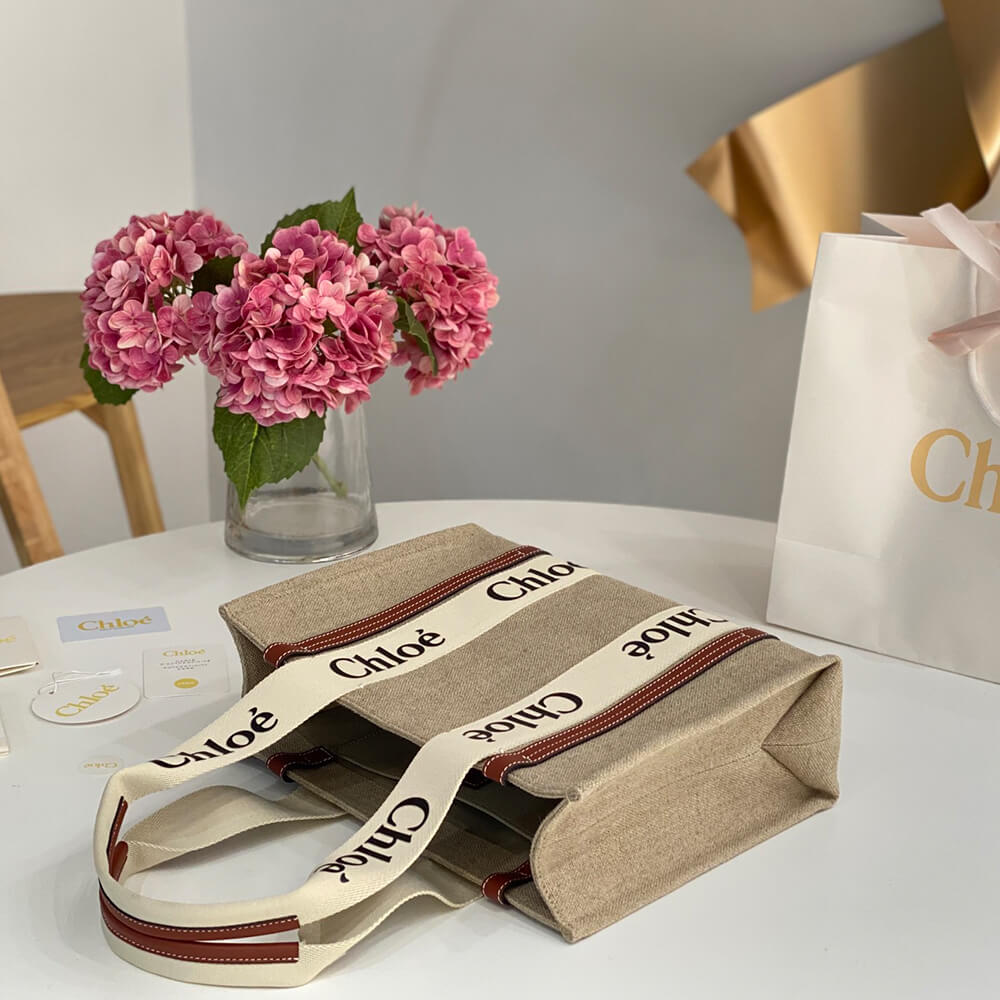 Chloe  Woody tote bag in linen