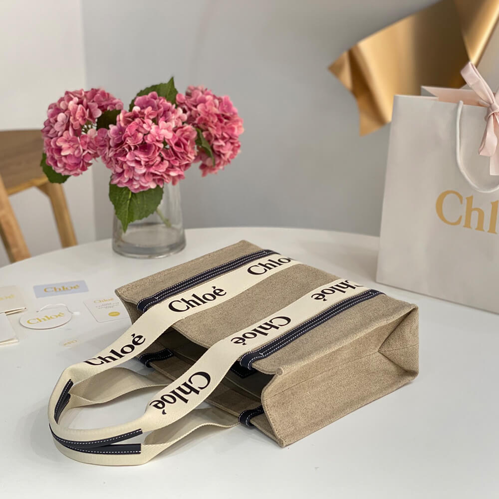 Chloe  Woody tote bag in linen