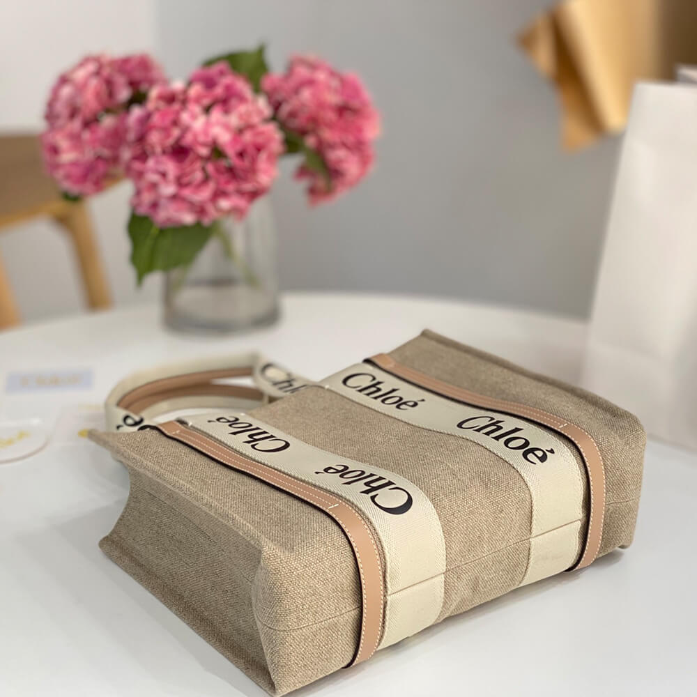 Chloe  Woody tote bag in linen