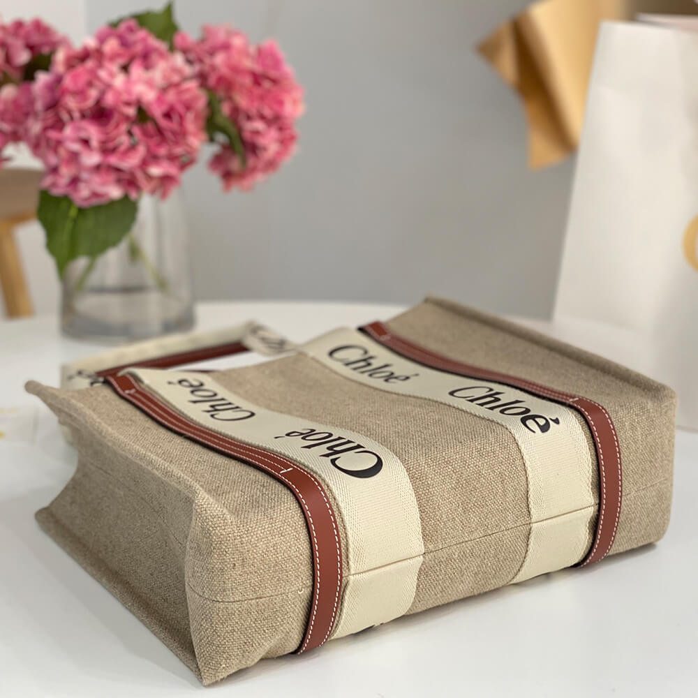 Chloe  Woody tote bag in linen