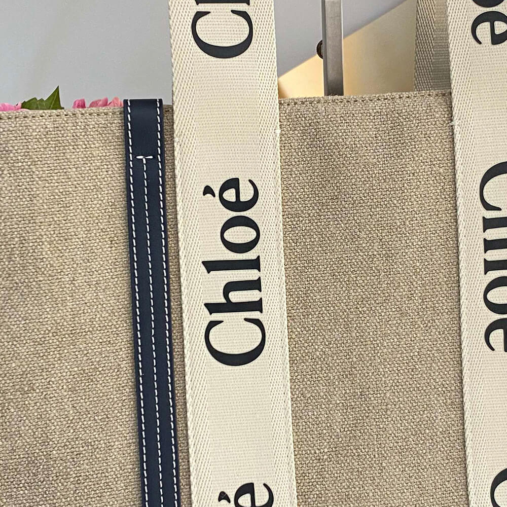Chloe  Large Woody tote bag in linen