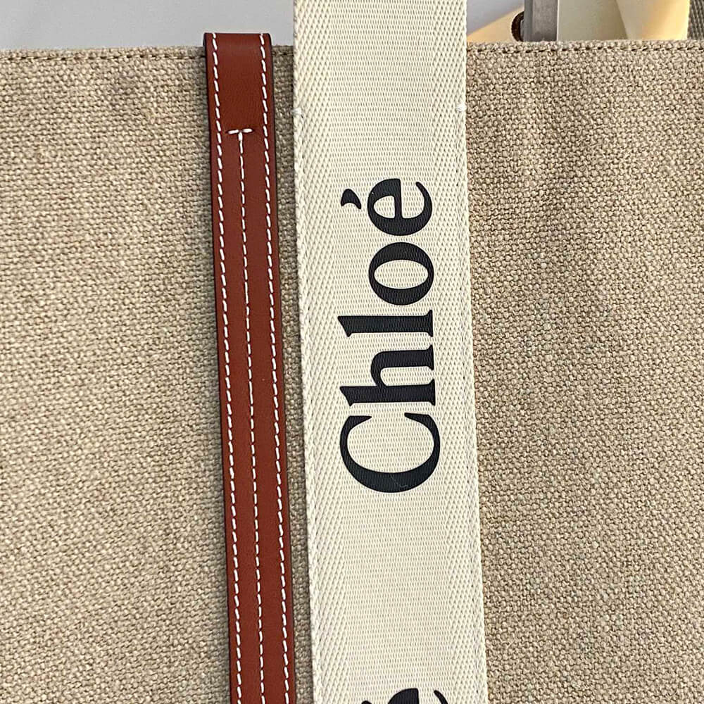 Chloe  Large Woody tote bag in linen