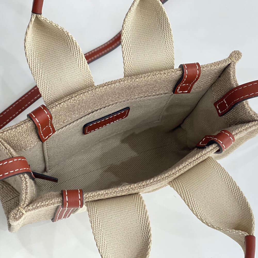 Chloe   Mini Woody tote bag in linen