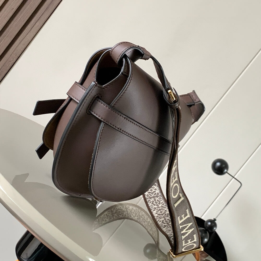 L0ew* Small Gate bag in soft calfskin and jacquard