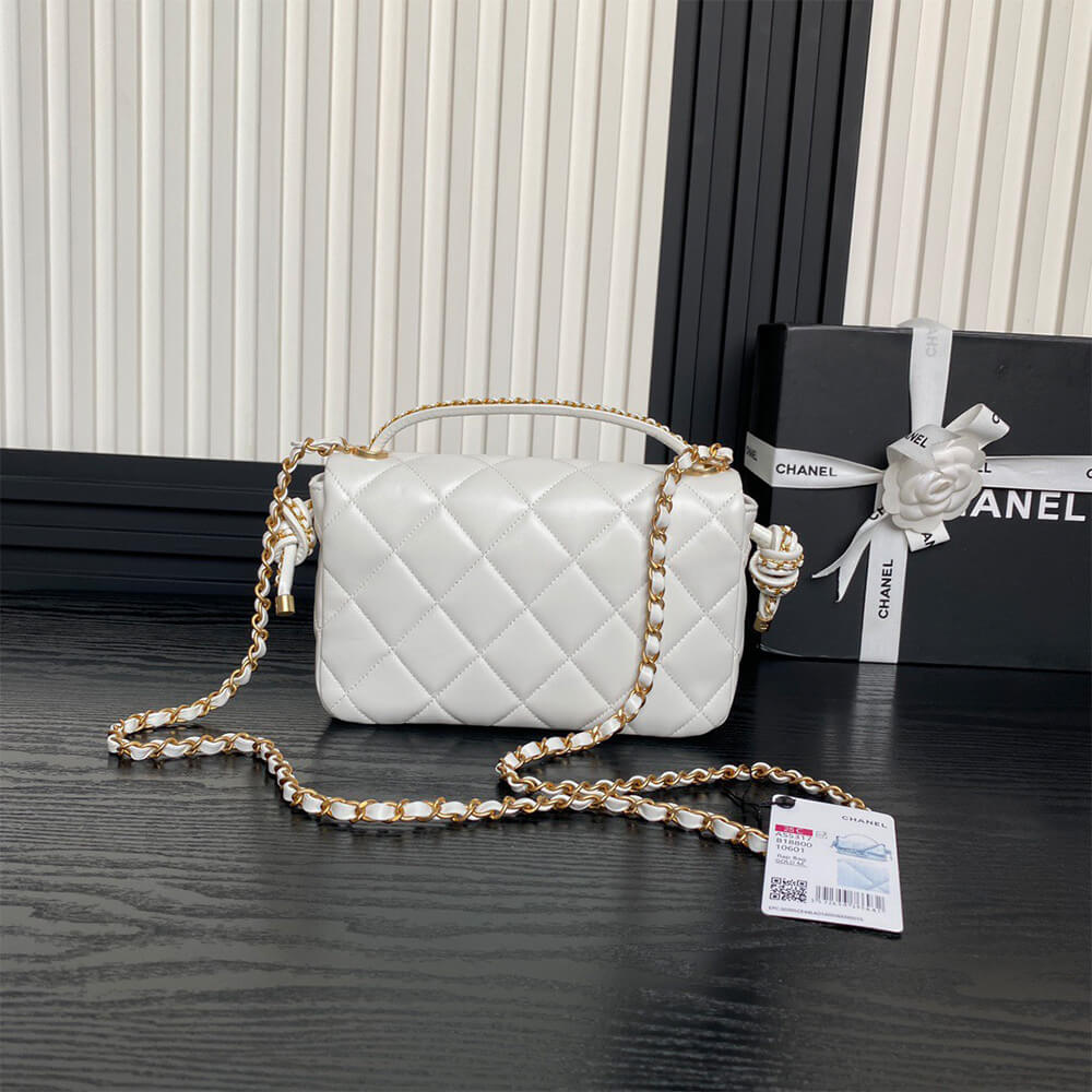 Ch**el Flap Bag with Top Handle(HIGH-END GRADE)