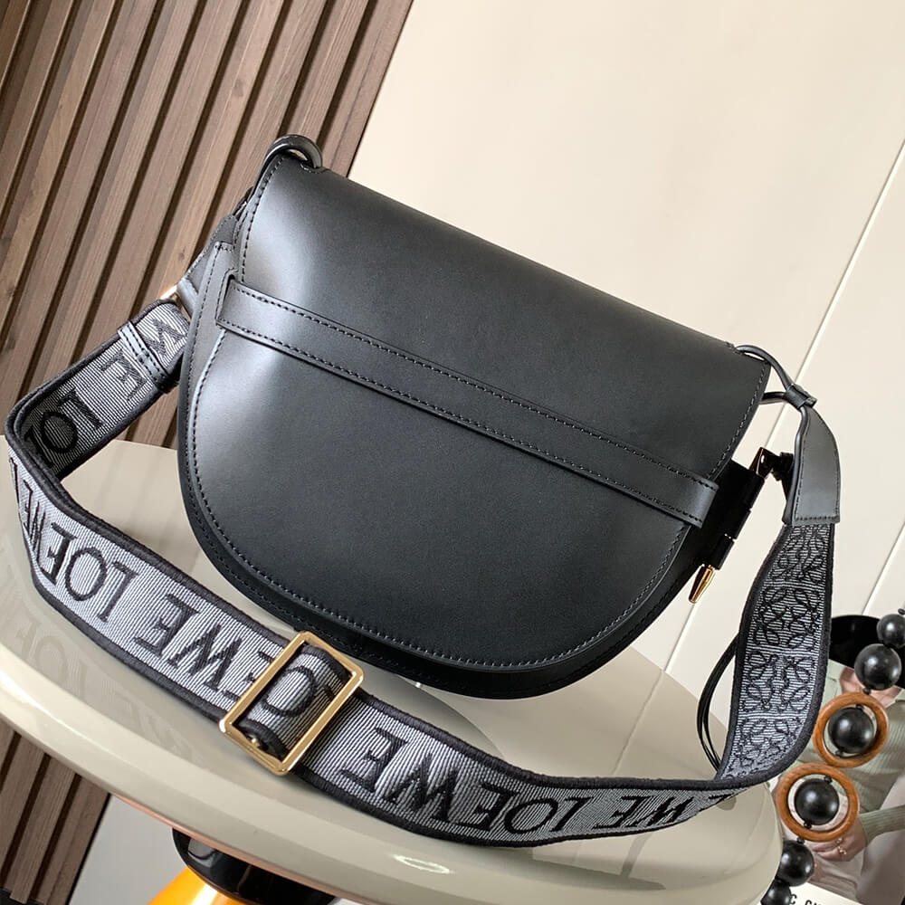 L0ew* Small Gate bag in soft calfskin and jacquard