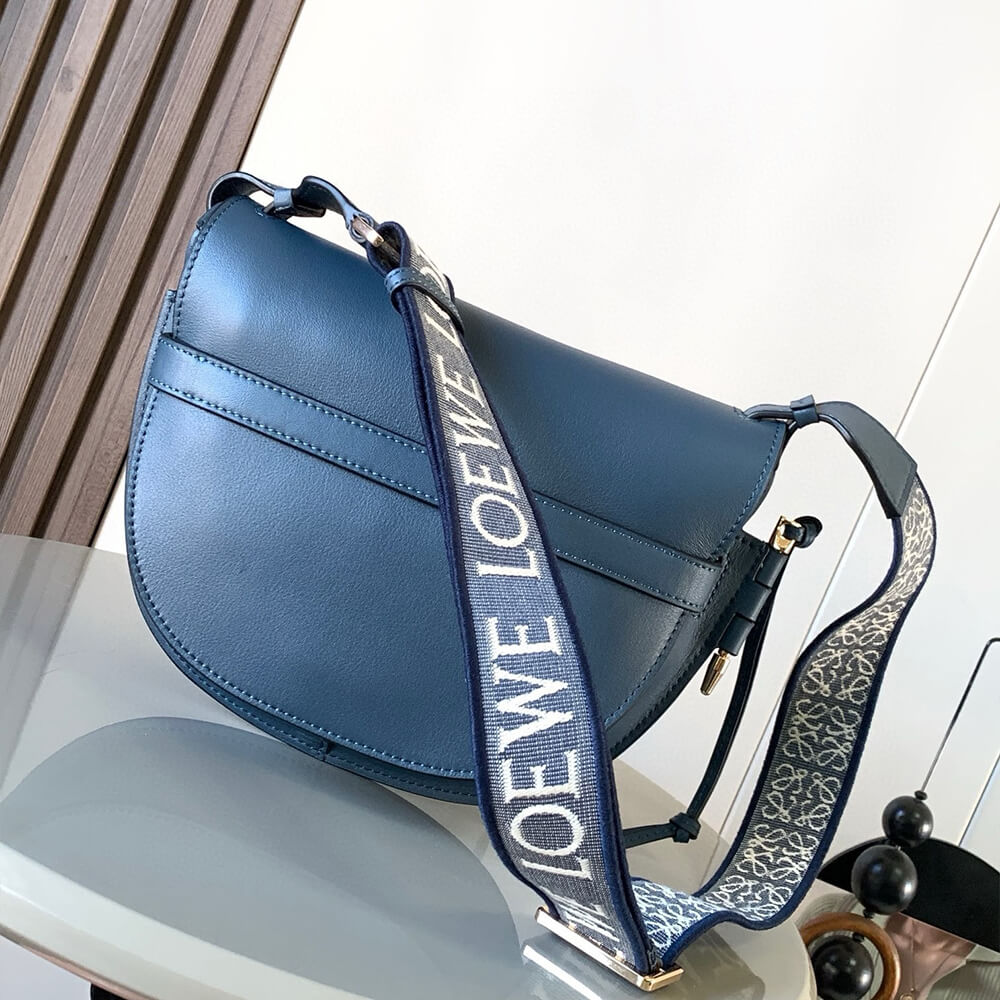 L0ew* Small Gate bag in soft calfskin and jacquard