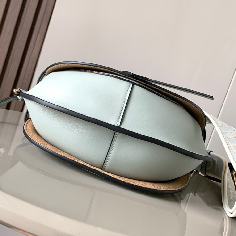 L0ew* Small Gate bag in soft calfskin and jacquard