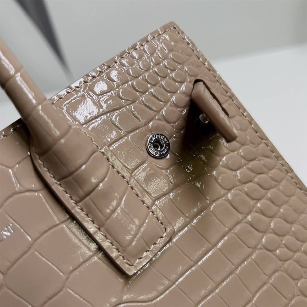 Y51 SAC DE JOUR NANO IN EMBOSSED CROCODILE SHINY LEATHER
