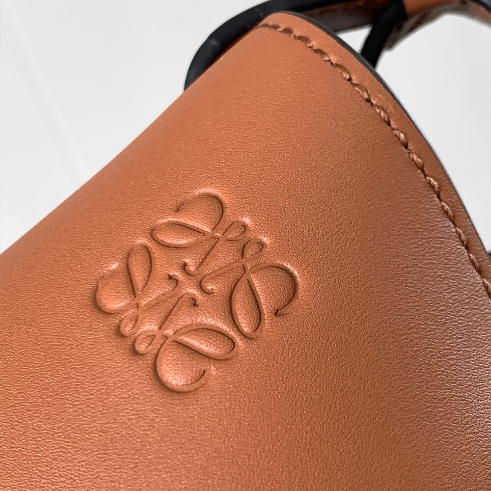 L0ew* Small Gate bag in soft calfskin and jacquard