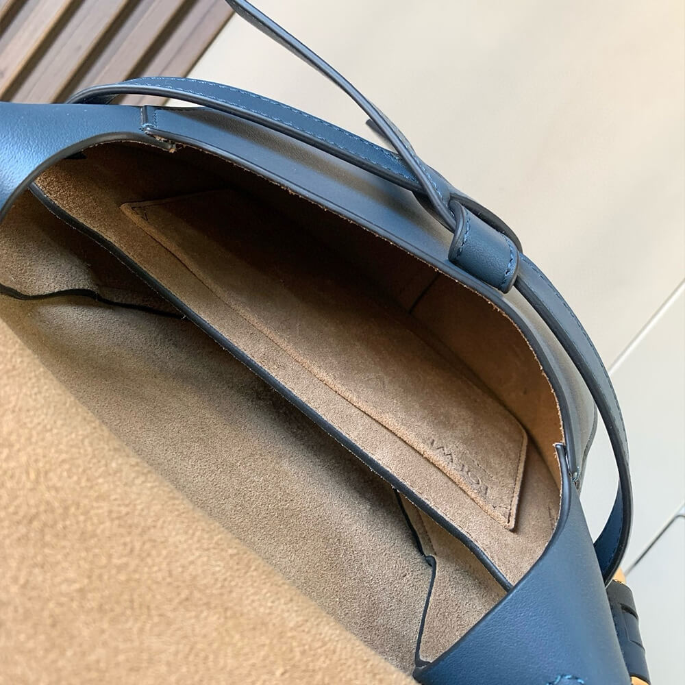 L0ew* Small Gate bag in soft calfskin and jacquard