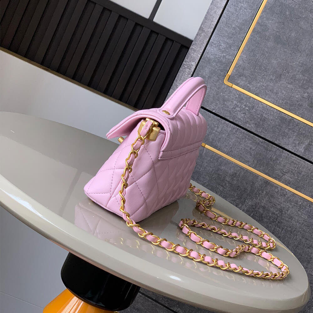 Ch**el Mini Flap Bag with Top Handle(HIGH-END GRADE)