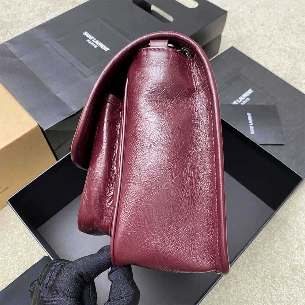 Sa1nt Lau*nt NIKI MEDIUM IN CRINKLED VINTAGE LEATHER