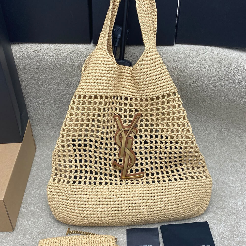 Y51 ICARE SHOPPING BAG IN RAFFIA(HIGH-END GRADE)