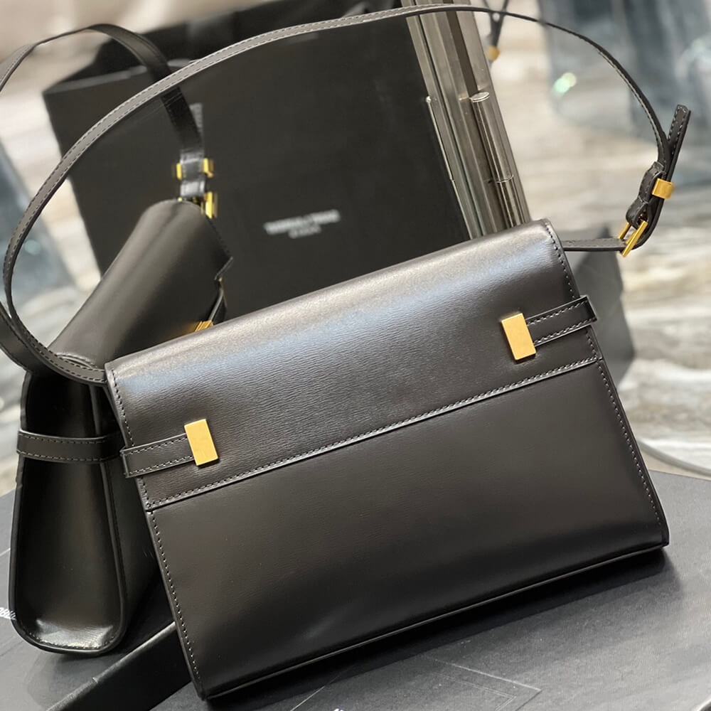MANHATTAN SMALL SHOULDER BAG IN BOX Sa1nt Lau*nt LEATHER