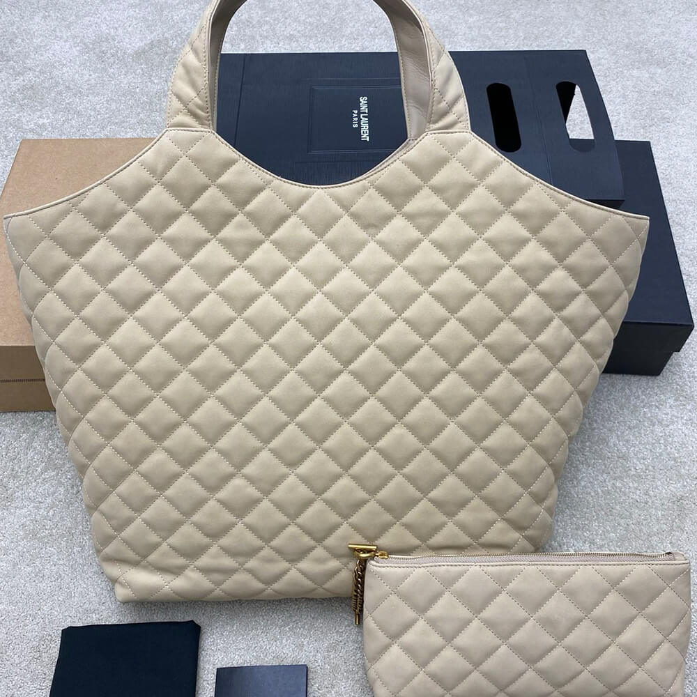 Y51 ICARE maxi shopping bag in quilted nubuck suede(HIGH-END GRADE)