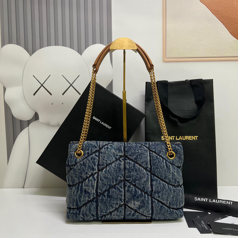 Y51 PUFFER SMALL IN SUEDE AND DENIM