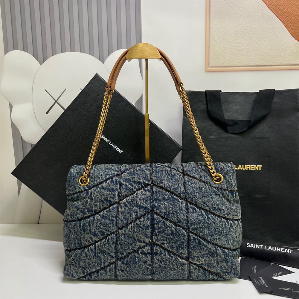 Y51 PUFFER MEDIUM IN SUEDE AND DENIM