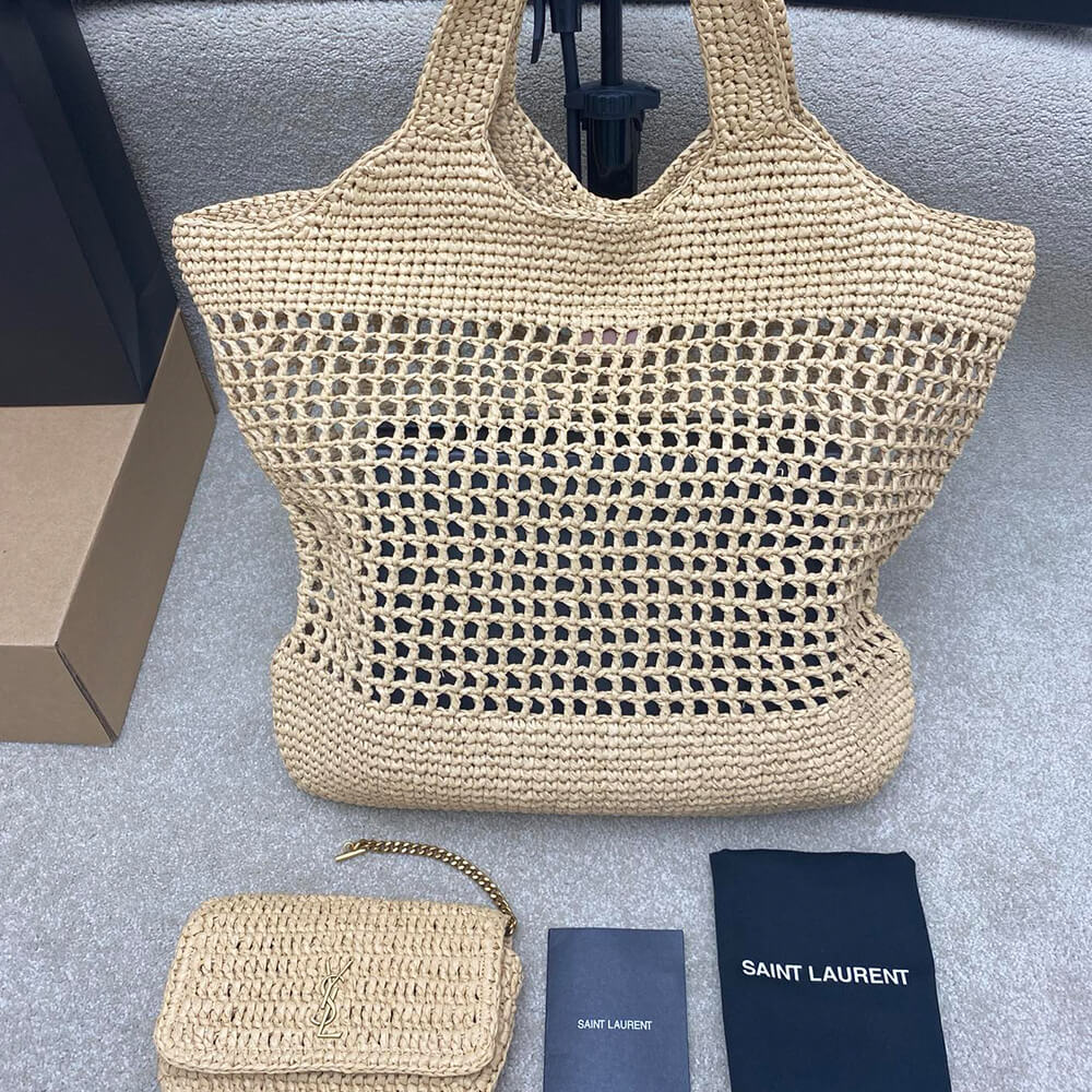 Y51 ICARE SHOPPING BAG IN RAFFIA(HIGH-END GRADE)