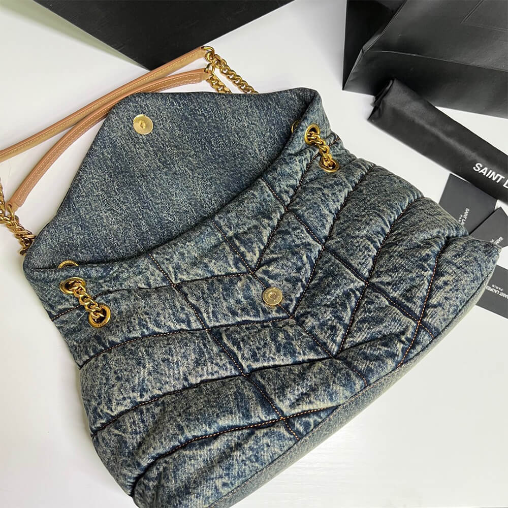 Y51 PUFFER MEDIUM IN SUEDE AND DENIM