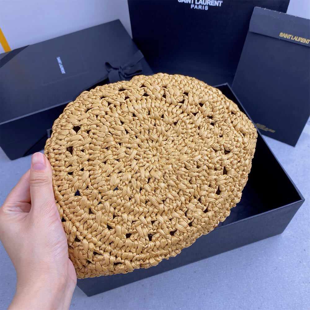 Y51 Medium Panier Raffia Bag In Brown