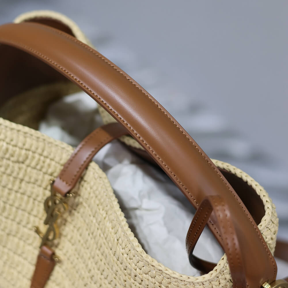Y51 LE 37 IN WOVEN RAFFIA AND VEGETABLE-TANNED LEATHER(HIGH-END GRADE)
