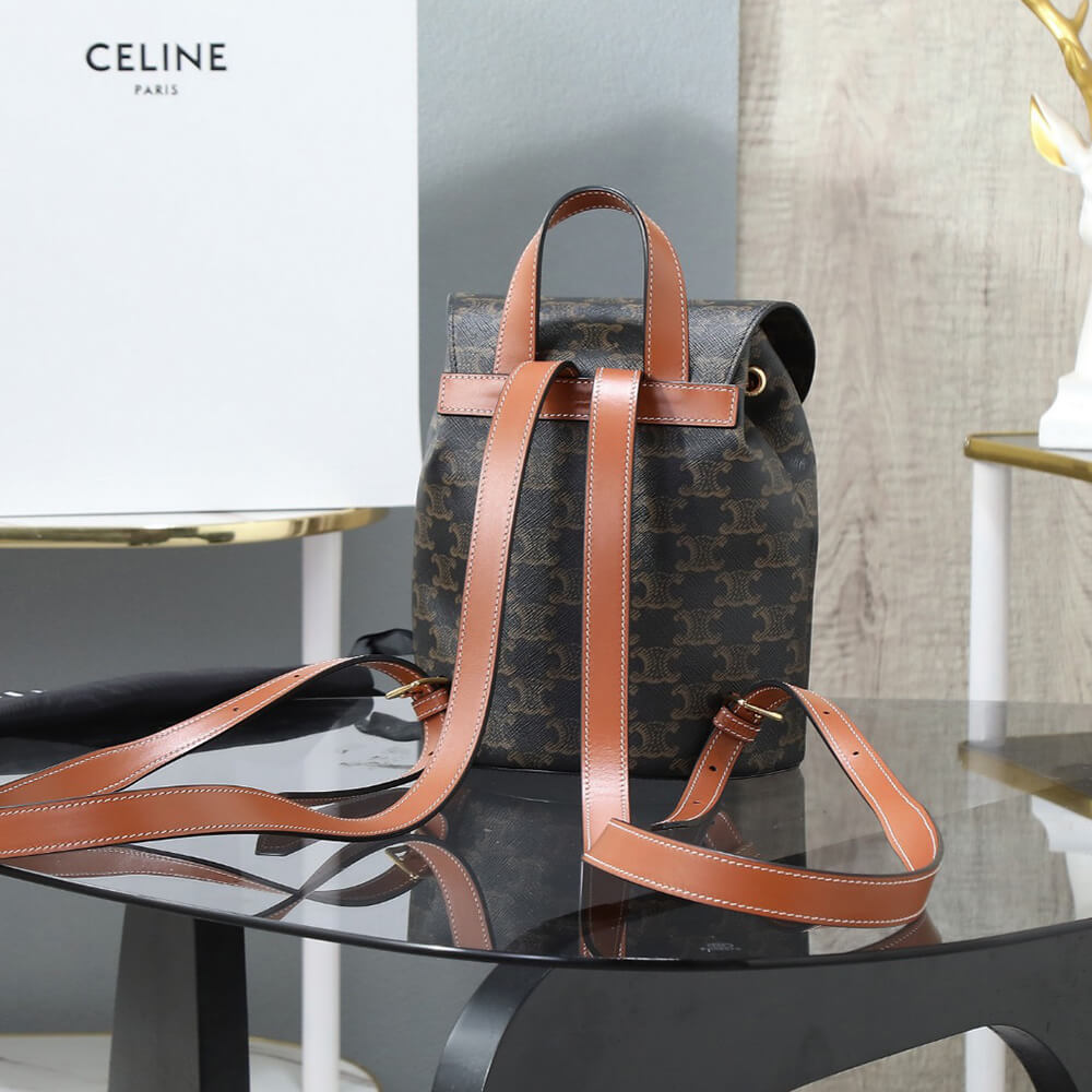 BACKPACK Ce1i*e BONNIE IN Triomphe Canvas and calfskin(HIGH-END GRADE)