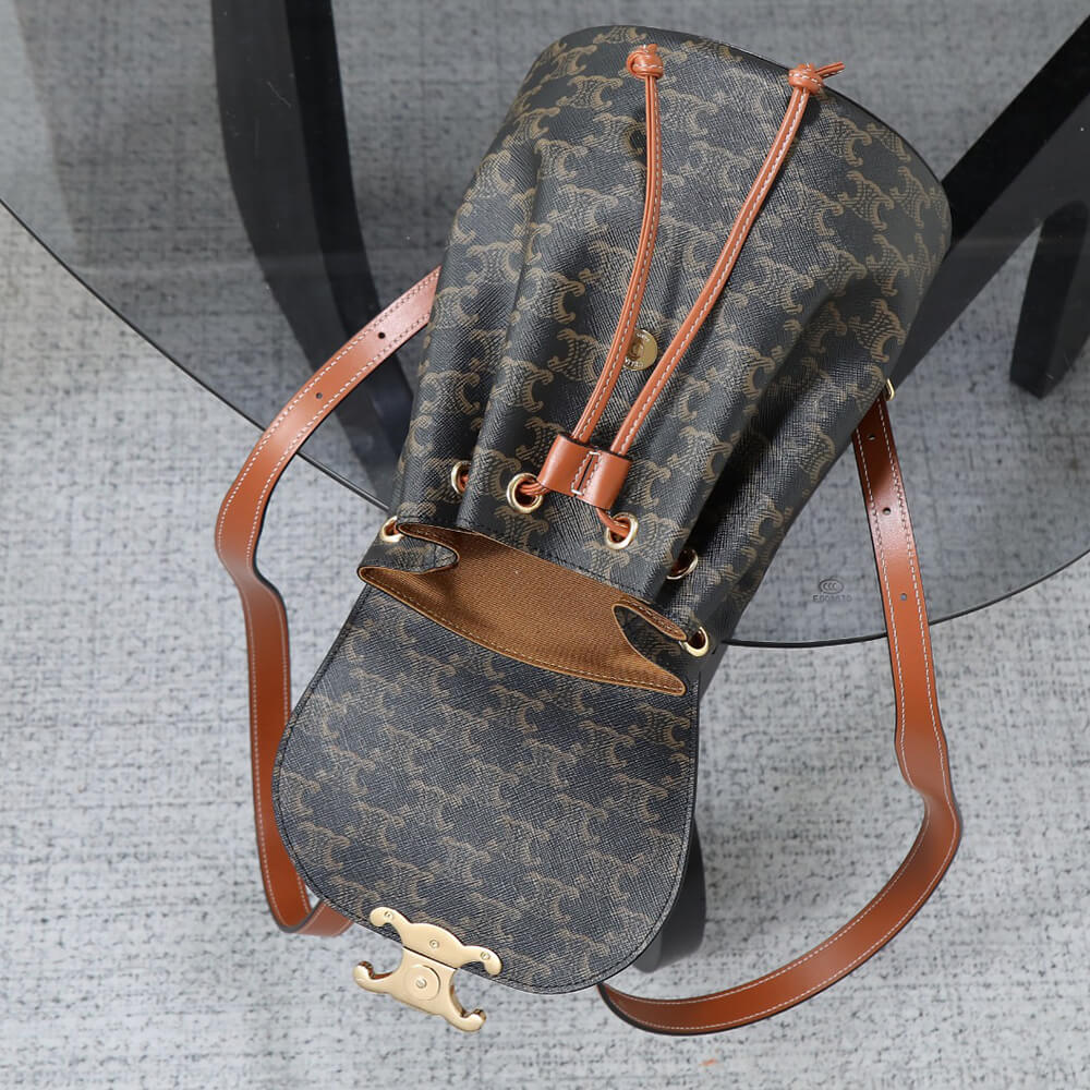 BACKPACK Ce1i*e BONNIE IN Triomphe Canvas and calfskin(HIGH-END GRADE)