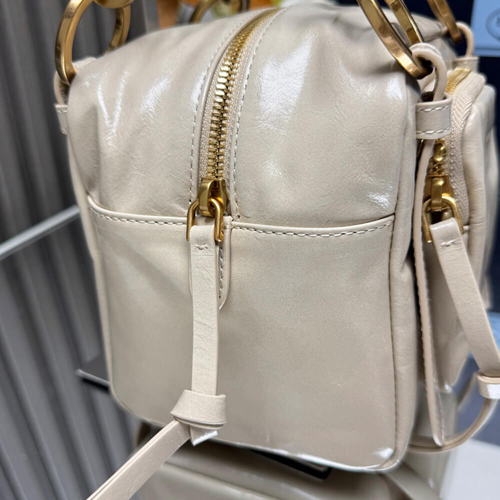 Pra*a Dangle leather top-handle mini-bag(HIGH-END GRADE)