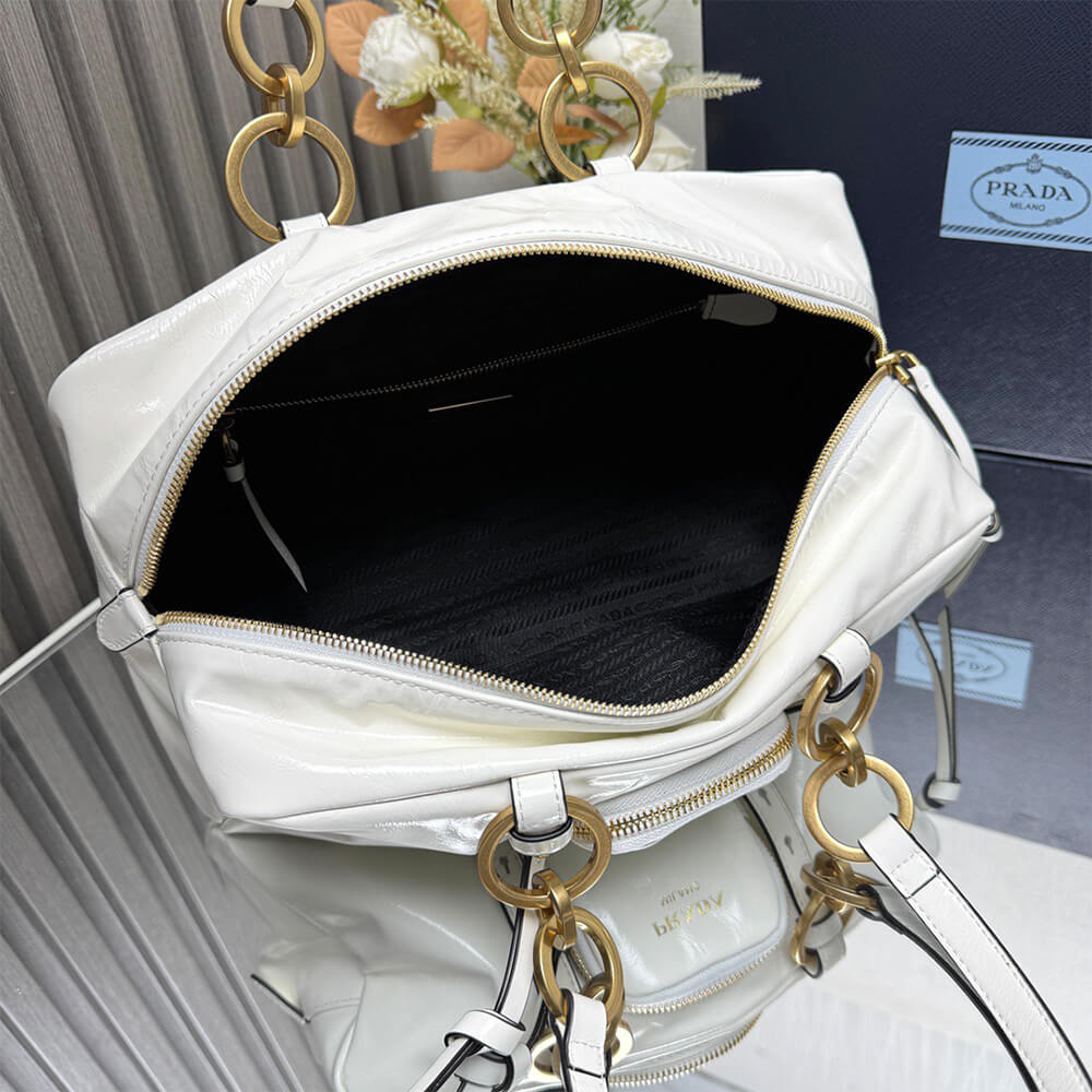 Pra*a Dangle medium leather top-handle bag(HIGH-END GRADE)