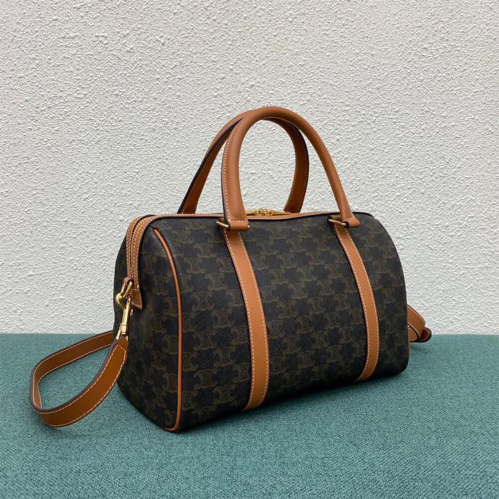 Ce1i*e Large Boston IN Triomphe Canvas and calfskin