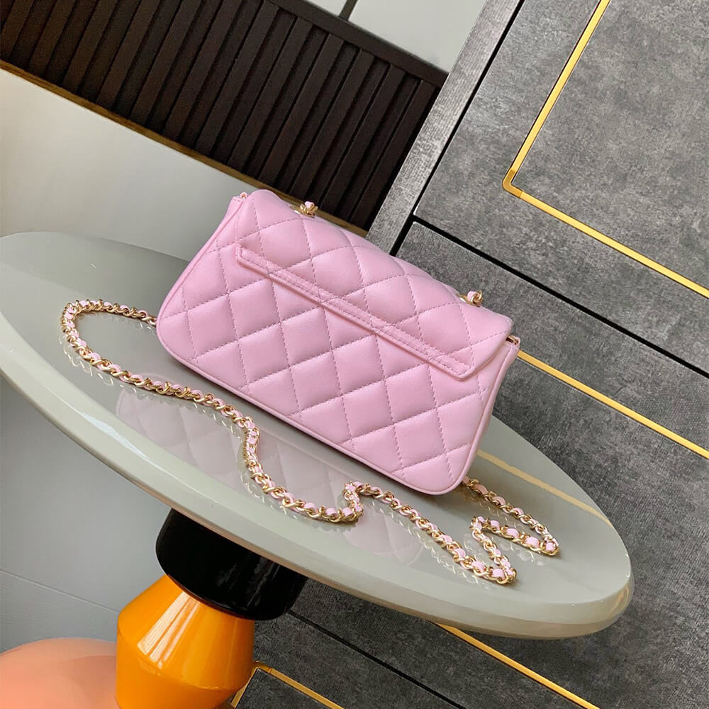 Ch**el FLAP PHONE HOLDER WITH CHAIN(HIGH-END GRADE)