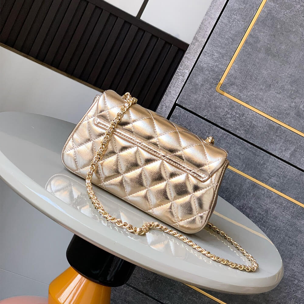 Ch**el FLAP PHONE HOLDER WITH CHAIN(HIGH-END GRADE)