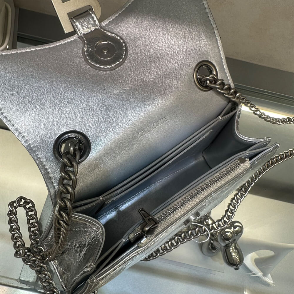 Ba1en*iaga Crush small Chain Bag Metallized Quilted(HIGH-END GRADE)