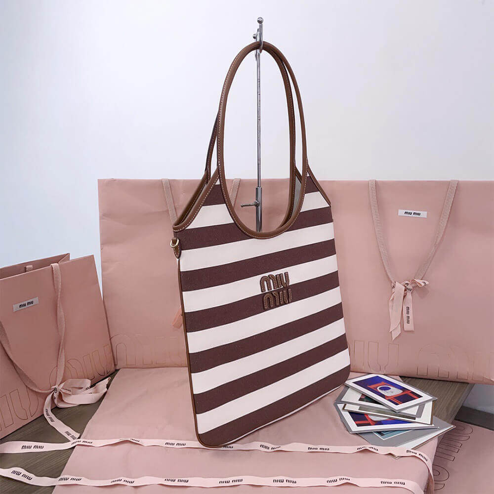 M1um1u REGULAR IVY canvas and leather bag(HIGH-END GRADE)
