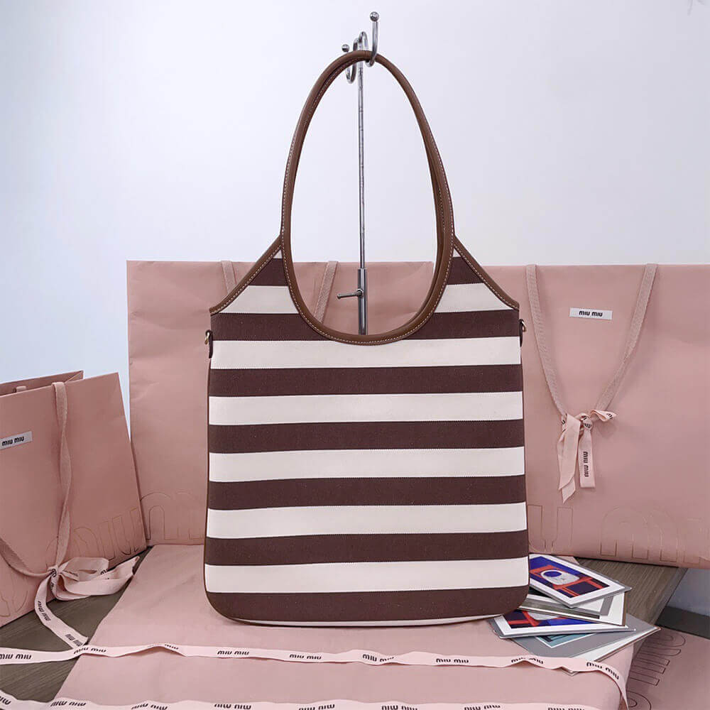 M1um1u REGULAR IVY canvas and leather bag(HIGH-END GRADE)