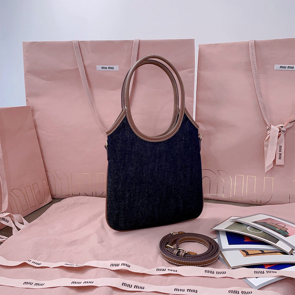 M1um1u MINI IVY canvas and leather bag(HIGH-END GRADE)