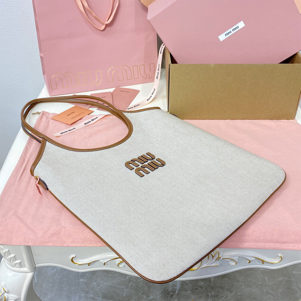 M1um1u REGULAR IVY canvas and leather bag(HIGH-END GRADE)