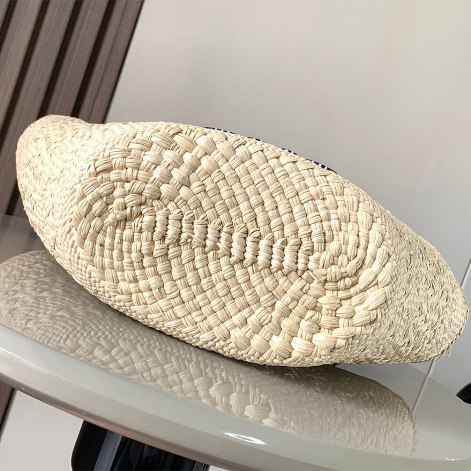 L0ew* Anagram Basket Small Palm and Calfskin Bag(HIGH-END GRADE)