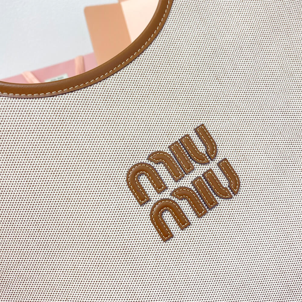 M1um1u REGULAR IVY canvas and leather bag(HIGH-END GRADE)