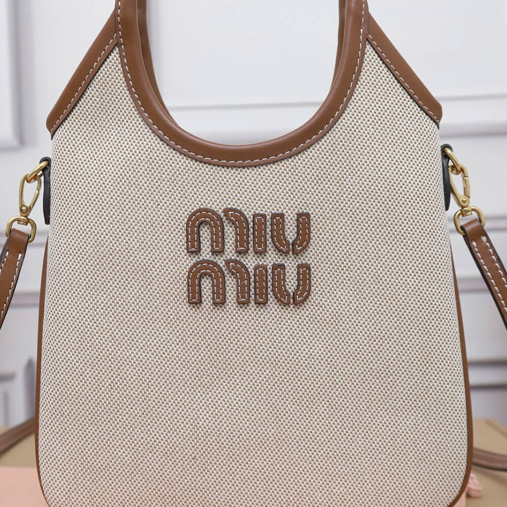 M1um1u MINI IVY canvas and leather bag(HIGH-END GRADE)