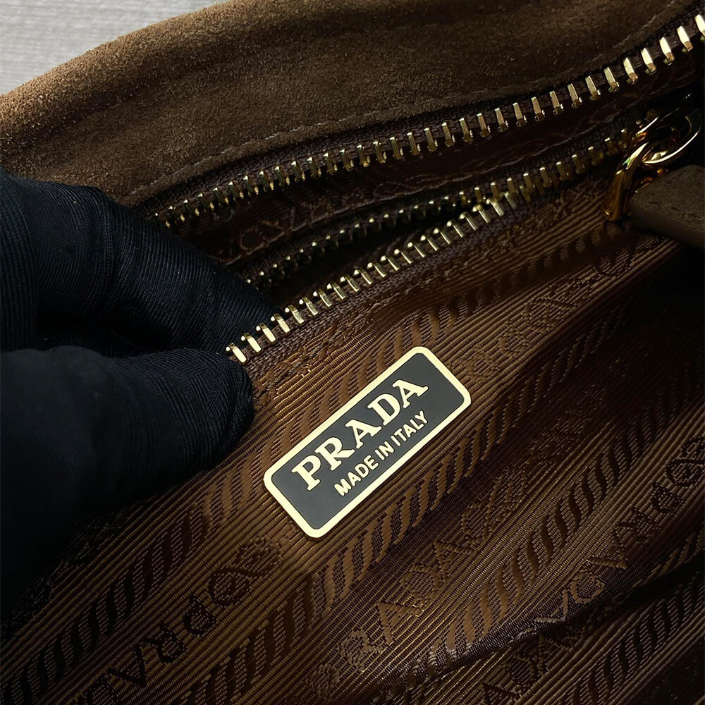 Small Pra*a Bonnie suede shoulder bag(HIGH-END GRADE)