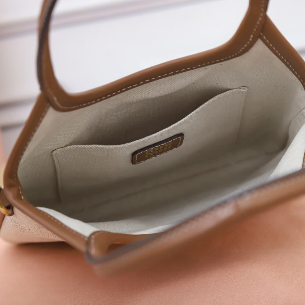M1um1u MINI IVY canvas and leather bag(HIGH-END GRADE)
