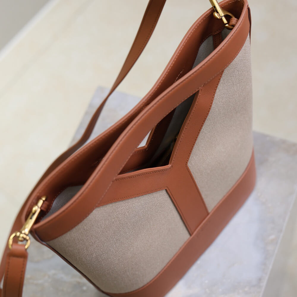 Y51 Y small bucket in canvas and leather(HIGH-END GRADE)