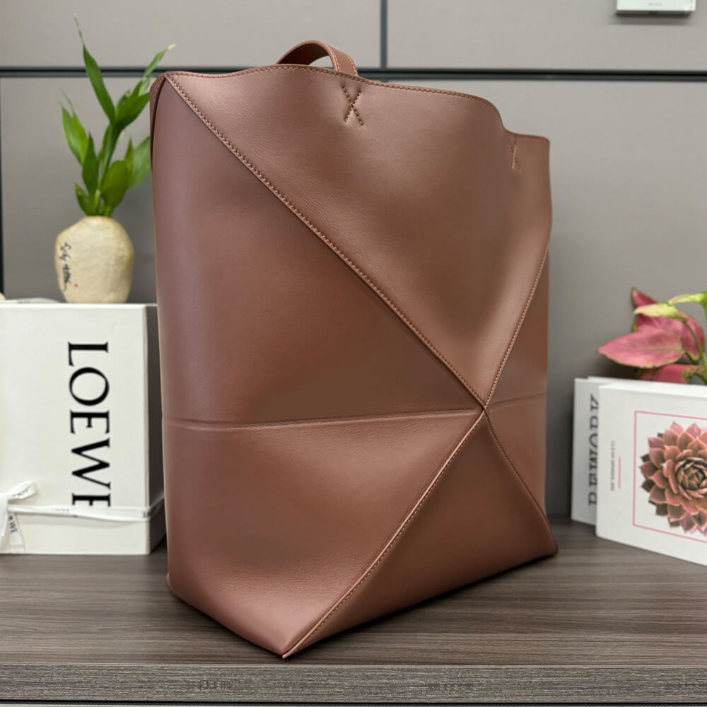 L0ew* XL Puzzle Fold tote in shiny calfskin(HIGH-END GRADE)