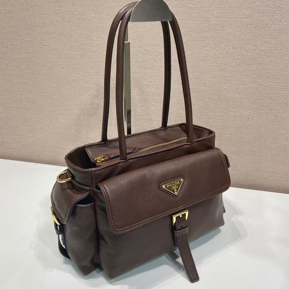 Pra*a Explore medium nappa leather tote bag(HIGH-END GRADE)